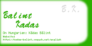 balint kadas business card